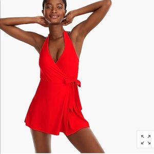 J Crew Halter Swim Dress Red size 8